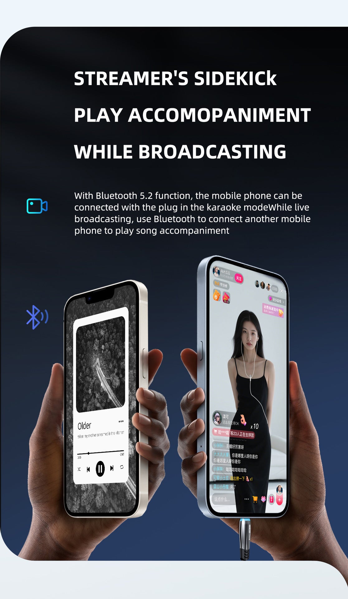 New Professional k Song Live Broadcast Dedicated Sound Card Headset DSP Reverberation Gaming E-Sports Headset Real-Time Ear Return Headset
