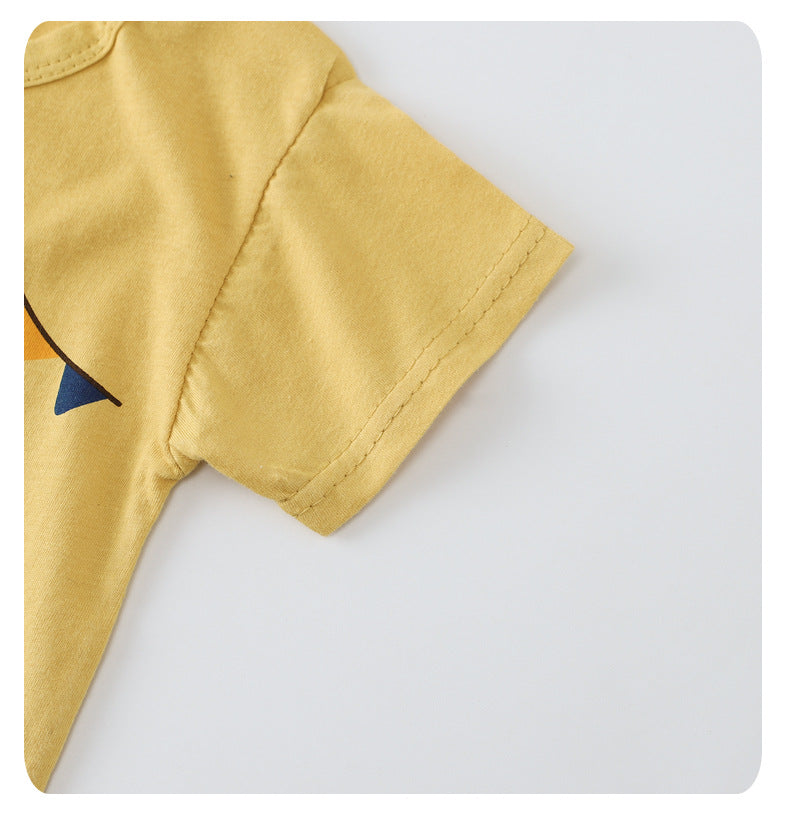 Summer New Infant Crawling Suit Pure Cotton Korean Version Thin Boys' Short Sleeve Girls' One-Piece Romper