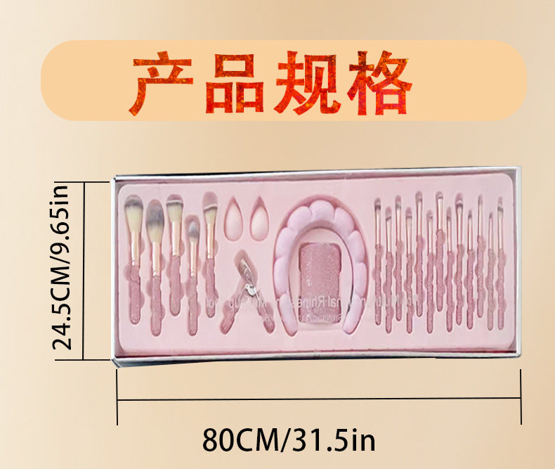 Foreign Trade New22Makeup Brush Set18Makeup Brush with Rhinestones Beauty Tool Contour Brush with Rhinestones