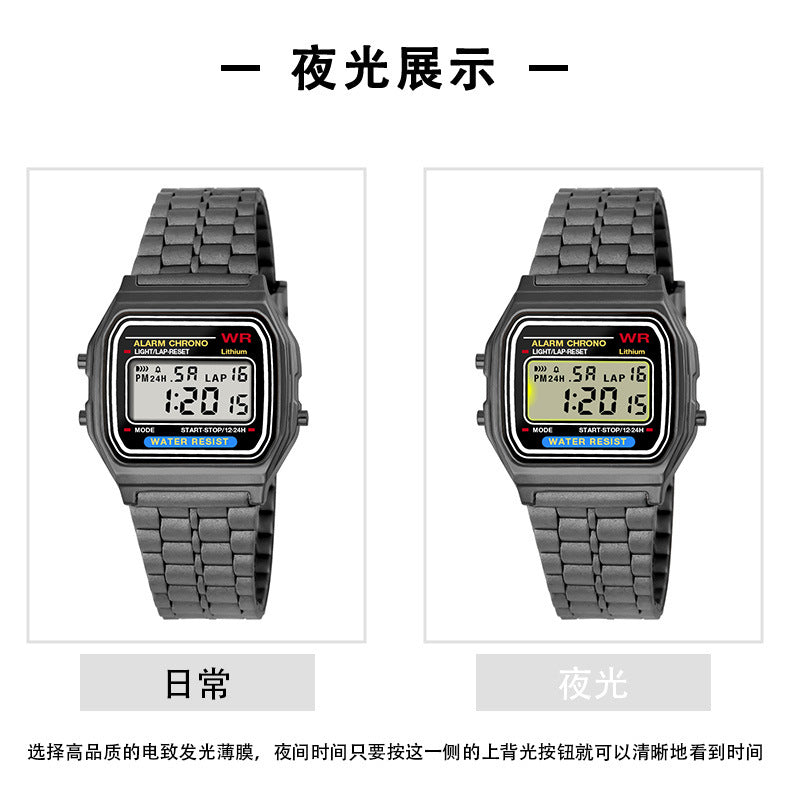 Foreign Trade LED Junior and high school students timing outdoor electronic watch men and women sports luminous alarm electronic watch wholesale