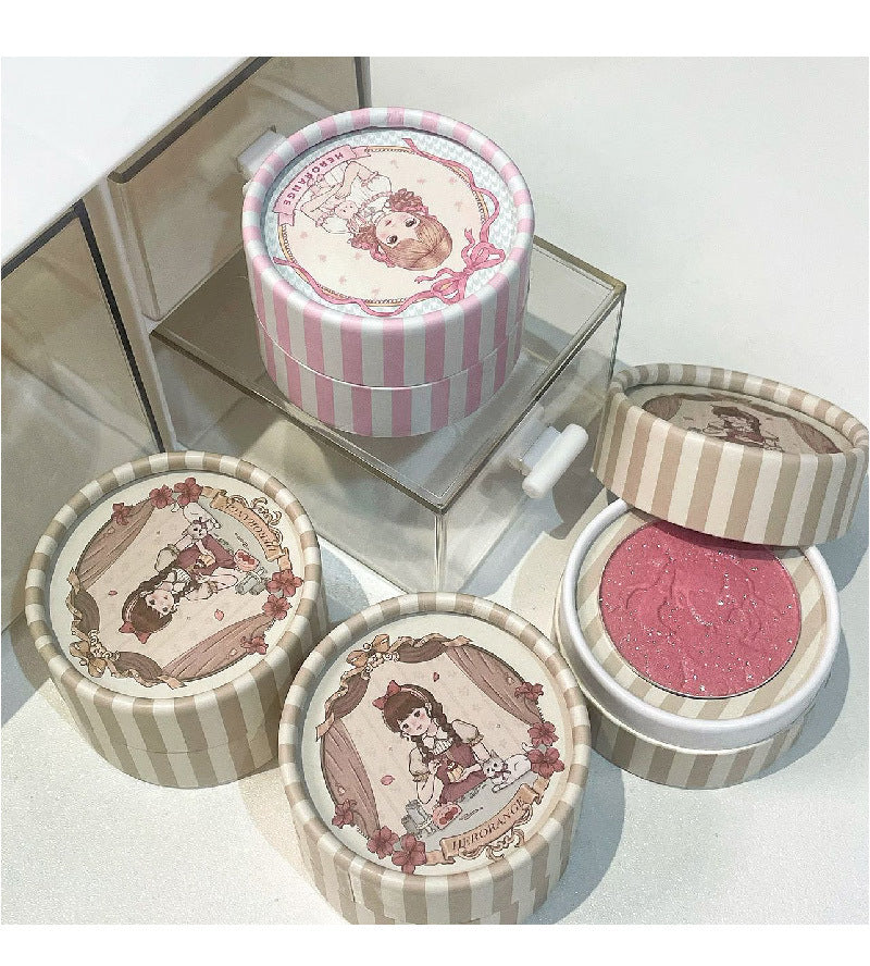HERORANGE Little Fairy Embossed Blush Colorful Pure Desire Blush Purple Fine Shimmer Matte Contour Atmosphere Rouge595
