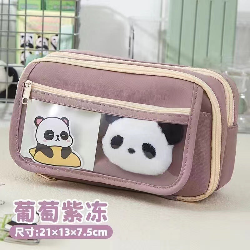 Large Capacity Pencil Case Kawaii Canvas Pencilcase School