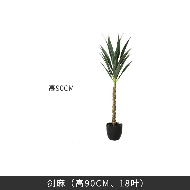 Cross-Border Nordic Large Living Room Decoration Bedroom Floor Fake Tree Bionic Traveler Banana Ficus Lyrata Potted Plant Artificial Green Plant