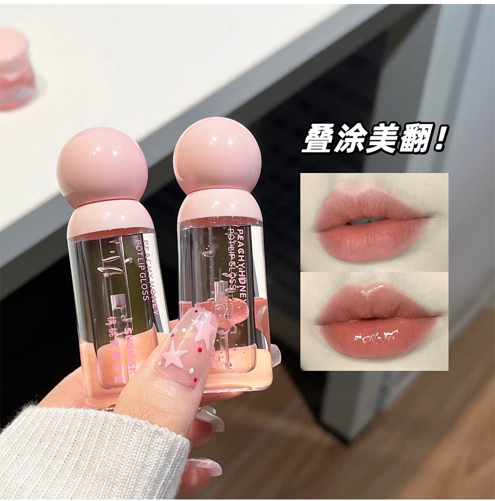 SUSU SKY Peach Honey Pot Lip Makeup Set Moisturizing Hydrating Autumn Winter Anti-Chap Exfoliating Nourishing Repair