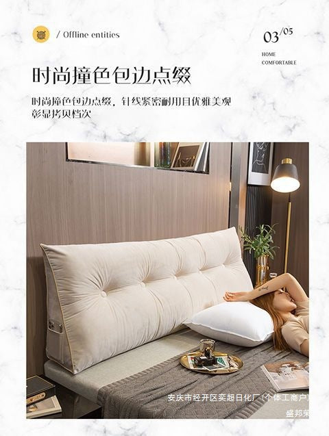 Triangular Bed Headrest Pillow Bed Cushion Double Backrest Soft Pack Waist Support Sofa Bedroom Plush Removable Washable Tatami