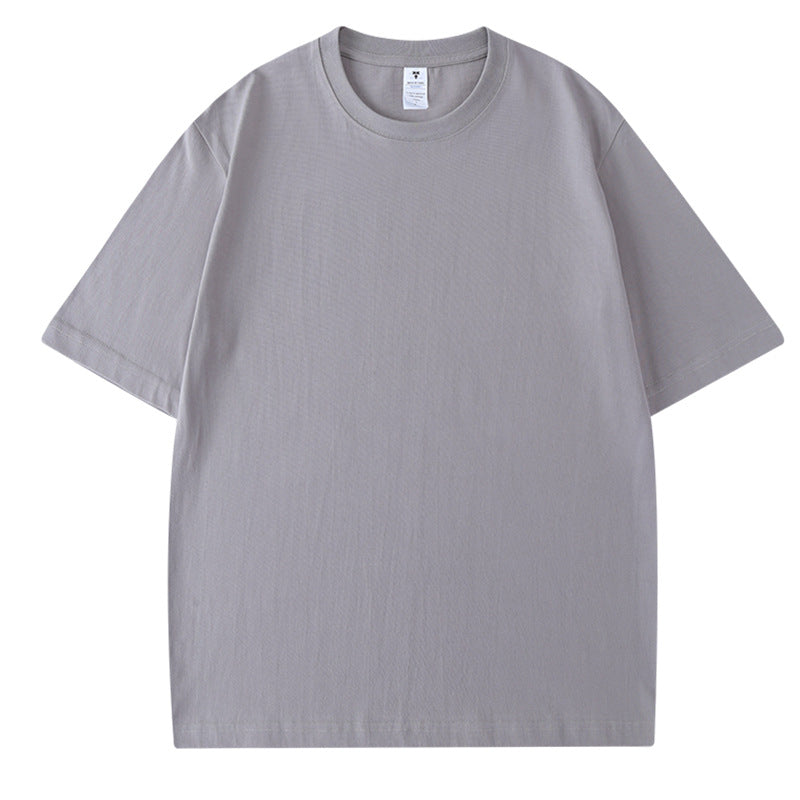 230G Men's Pure Cotton Crew Neck t Short-sleeve Drop Shoulder Cotton Workwear Printed Summer American Style oversize Men's Clothing t