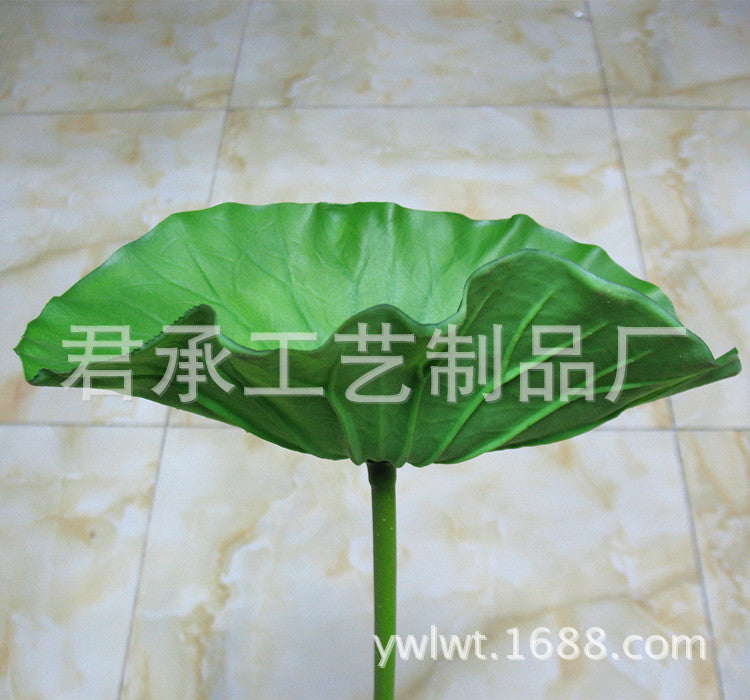 PU Lotus Leaf with Stem Artificial Lotus Leaf Lotus Bud Lotus Pod Chinese Countryside Style Buddhist Hall Decorative Flower Directly from Manufacturer