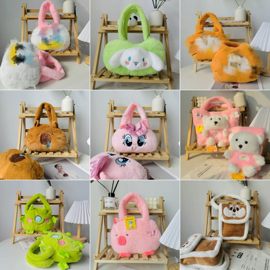 Manufacturer Wholesale Plush Handbag81-inch Claw Machine Doll Cartoon Cute Plush Toy 8inch Claw Machine Toy