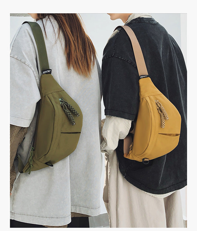 2025Summer New Simple Versatile Large Capacity Canvas Underarm Bag for Outings and Commutes, Niche Design Solid Color Chest Bag