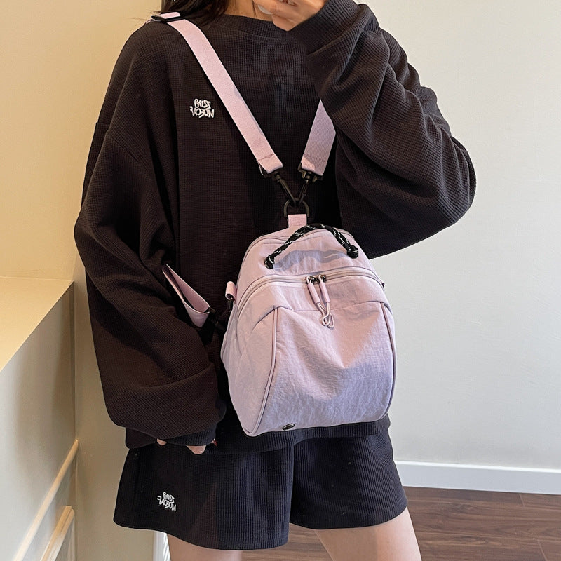 Cross-Border New Japanese Style Shell Small Backpack for Women, Commuting Versatile Crossbody Shoulder Bag, Fashionable Casual Mini Backpack