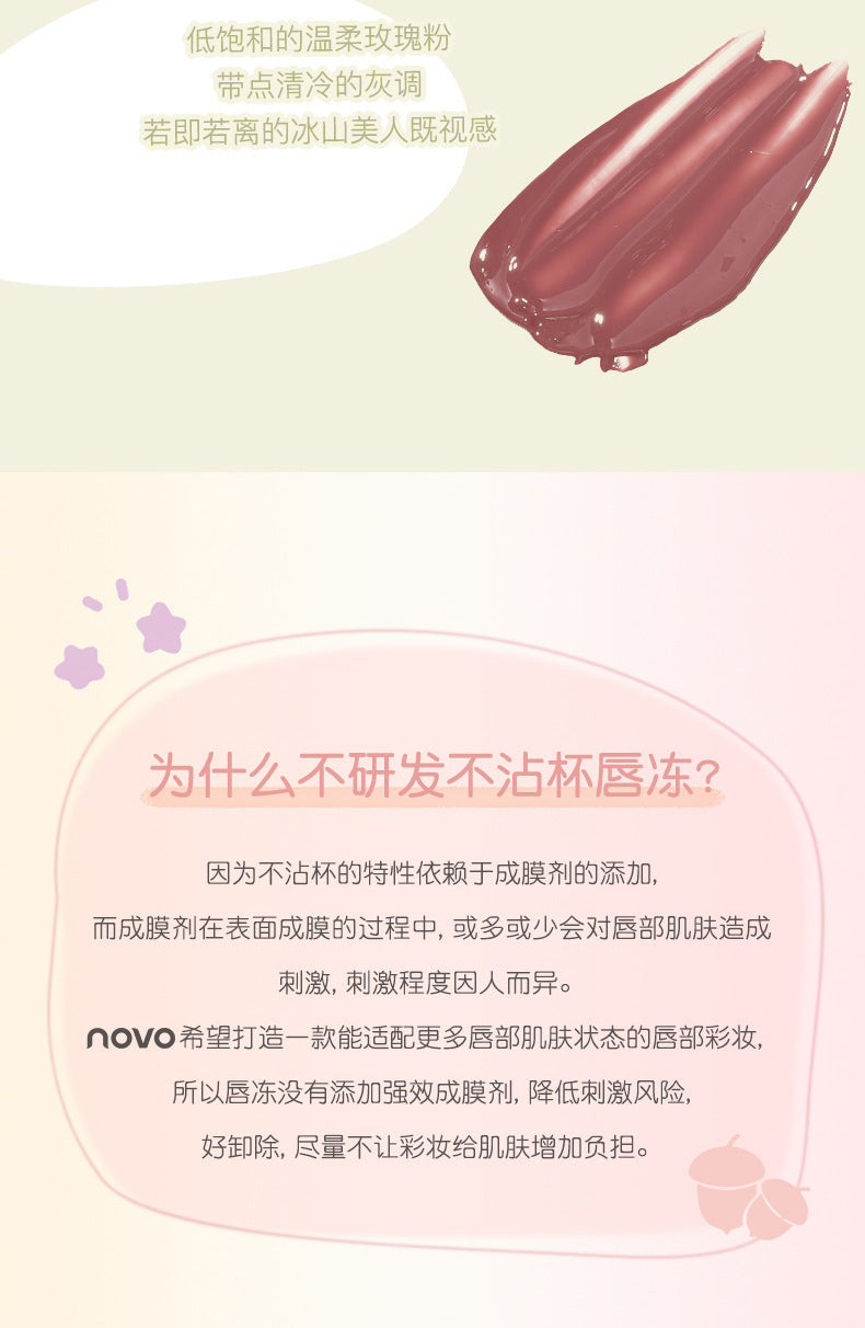 NOVO Little Mushroom Milk Jar Lip Mud Lip Jelly Velvet Matte Waterproof Lipstick Not Easy To Fade Non-stick Cup Lipstick Makeup