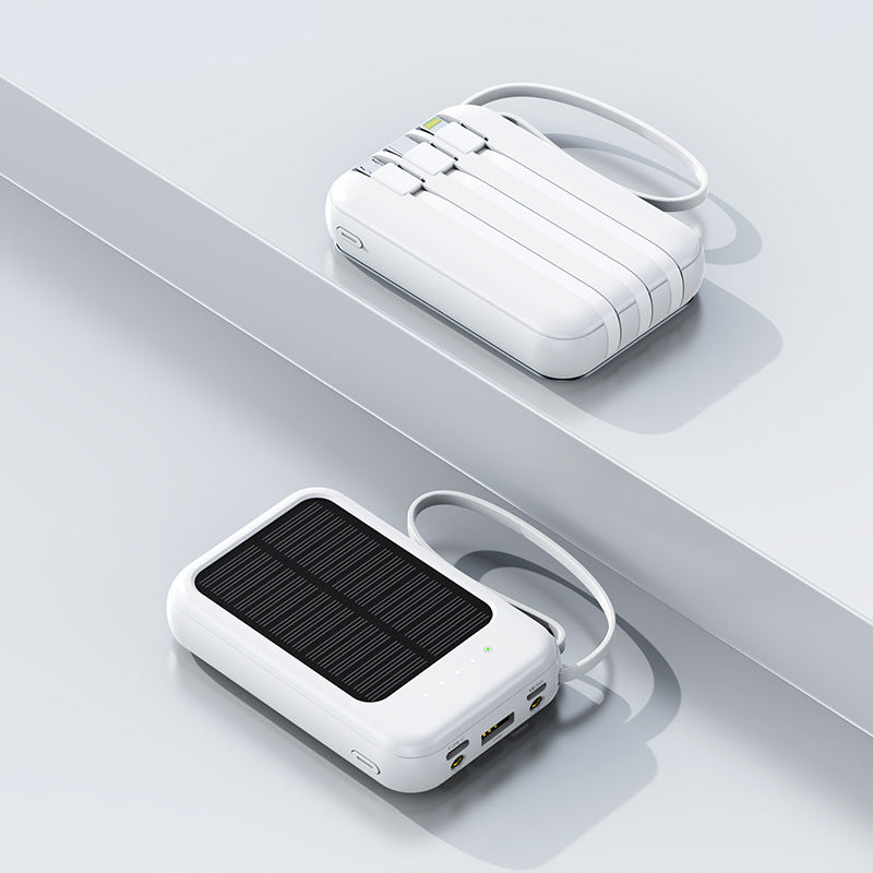 Mini Solar Power Bank20000Ma Comes LED Light Portable Durable Large Capacity Power Bank Wholesale
