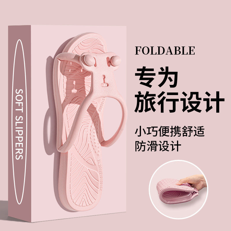 Foldable Travel Slippers for Women, Hotel Business Trip, Home Bathroom, Couple's One-Word Slippers, Portable Travel Slippers for Men