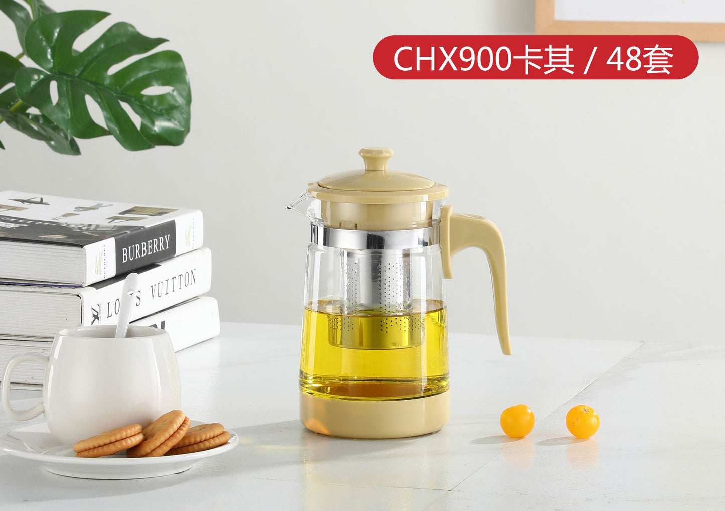 Large Capacity Glass Teapot Kung Fu Tea Brewing Pot Household Kettle Single Pot Heat Resistant Filter Tea Maker Flower Tea Tea Set