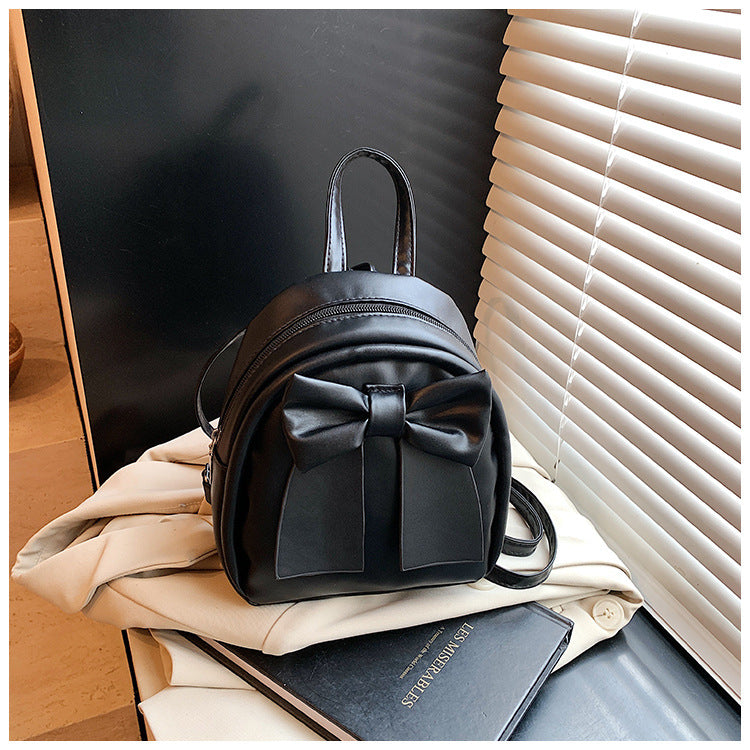 2025Summer New Niche Bow Backpack for Women, Stylish and Simple Handheld, Single Shoulder, Crossbody, and Double Shoulder Backpack