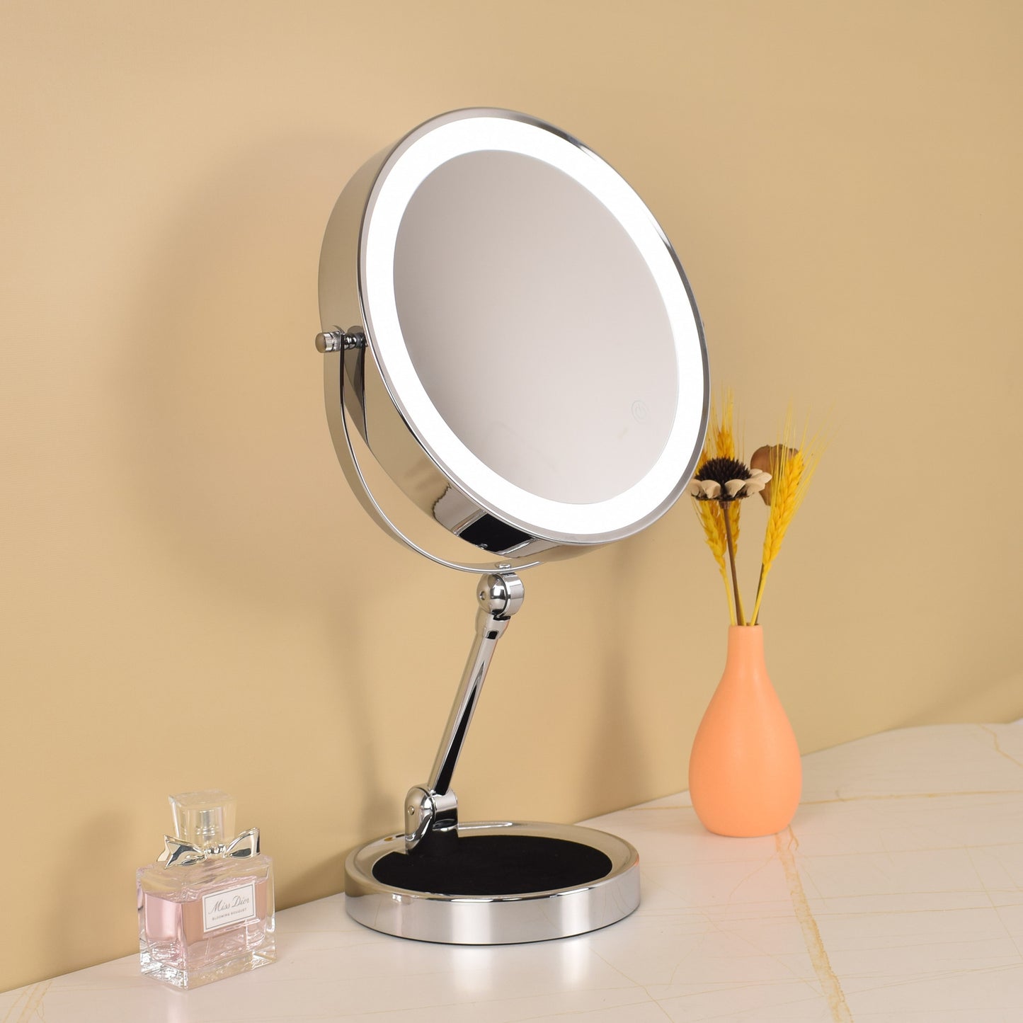 New Folding Makeup Mirror Desktop Magnifying Double-Sided led Light strip smart fill light vanity mirror touch switch