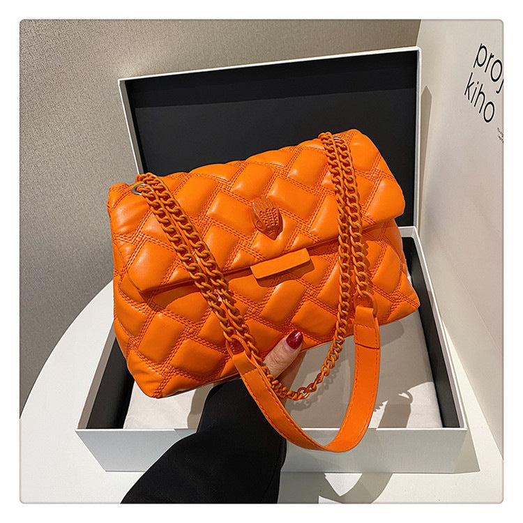 Single-shoulder crossbody bag a versatile diamond-patterned women’s for daily