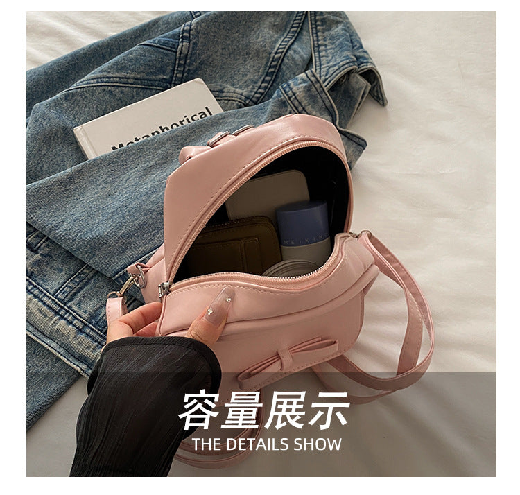 Simple Double Shoulder Small Bag for Women Spring Summer2025New Single Shoulder Crossbody Bag Korean Style Women's Fashion Handheld Small Square Bag