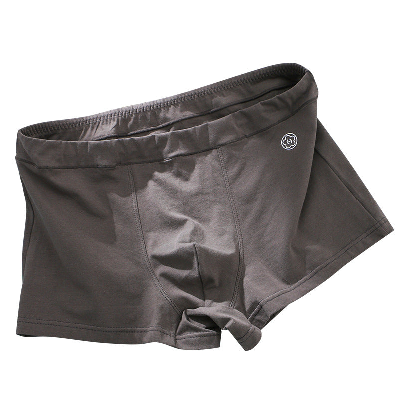 Huajie Long Solid Color Cotton Underwear Men's Underwear Slim Fit Boxer Briefs Simple Breathable Men's Comfortable Boxer Briefs Wholesale http://detail.1688.com/offer/783105309256.html