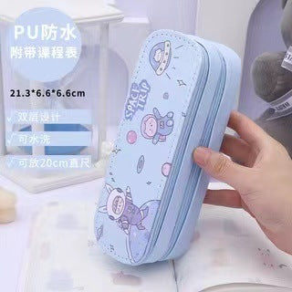 Back-to-School Season Double-Layer Pencil Case Large Capacity Simple Canvas Japanese Style ins Cute pencil case for girls and elementary school students http://detail.1688.com/offer/641079955231.html