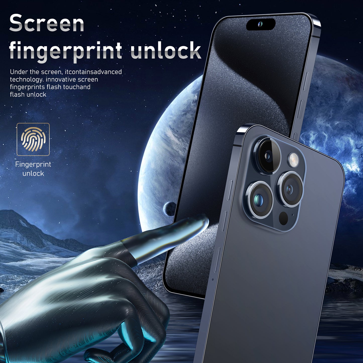 Hot Sale I16 Pro Max Cross-border Mobile Phones16+1T Truly Smart Island7.3Inch Android8.1Meikeduo OZON Batch