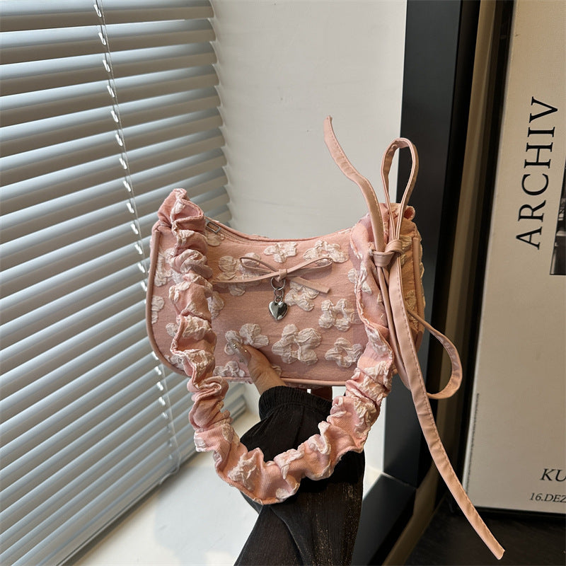 French Niche Bag for Women2025Summer New Fashion ins Sweet Cool Girl Versatile Fashion Single Shoulder Bag Underarm Bag