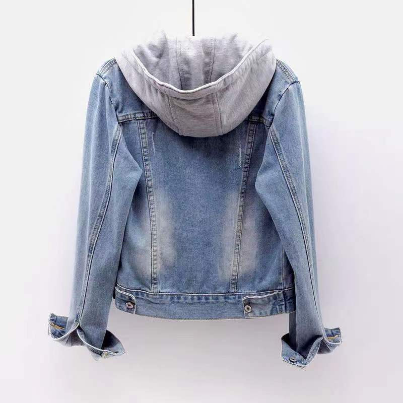 In-stock Short Cotton Jacket2025Winter Fleece-Lined New Cotton Jacket Loose Korean Style Denim Fur Collar Thickened Coat for Women