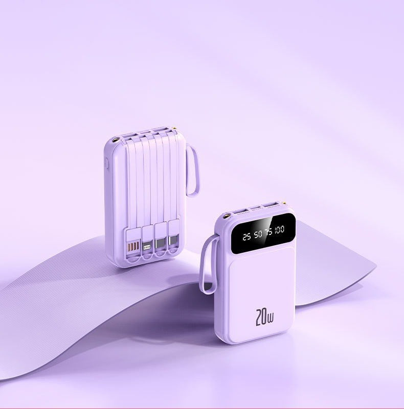 3C Certified Power Bank with Cable20000mAh large capacity portable power bank suitable for airplane use LOGO Customization