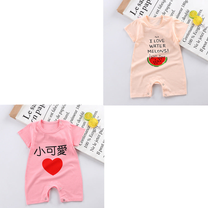 Spring and Summer New Baby Short Sleeve Romper Summer Spring Autumn Thin Newborn Romper a Newborn Short Sleeve Romper A Class