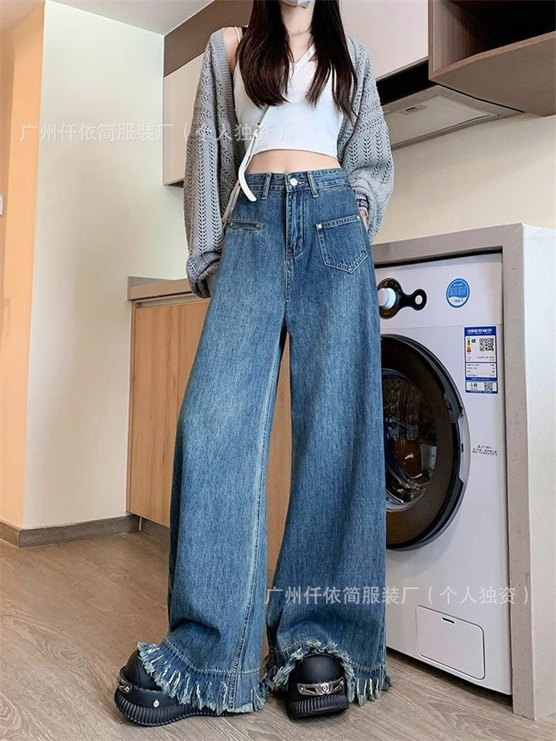 Xintang Jeans2025New Style Flared Versatile Petite High Waist Slim Fit Straight Leg Jeans Wholesale