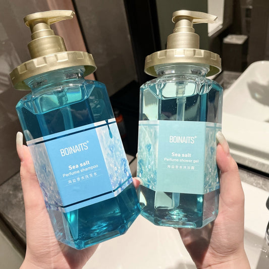 Sea Salt Perfume Wash and Care Three-piece Set Refreshing Oil Control Anti-dandruff Anti-itch Shampoo Conditioner Shower Gel Set