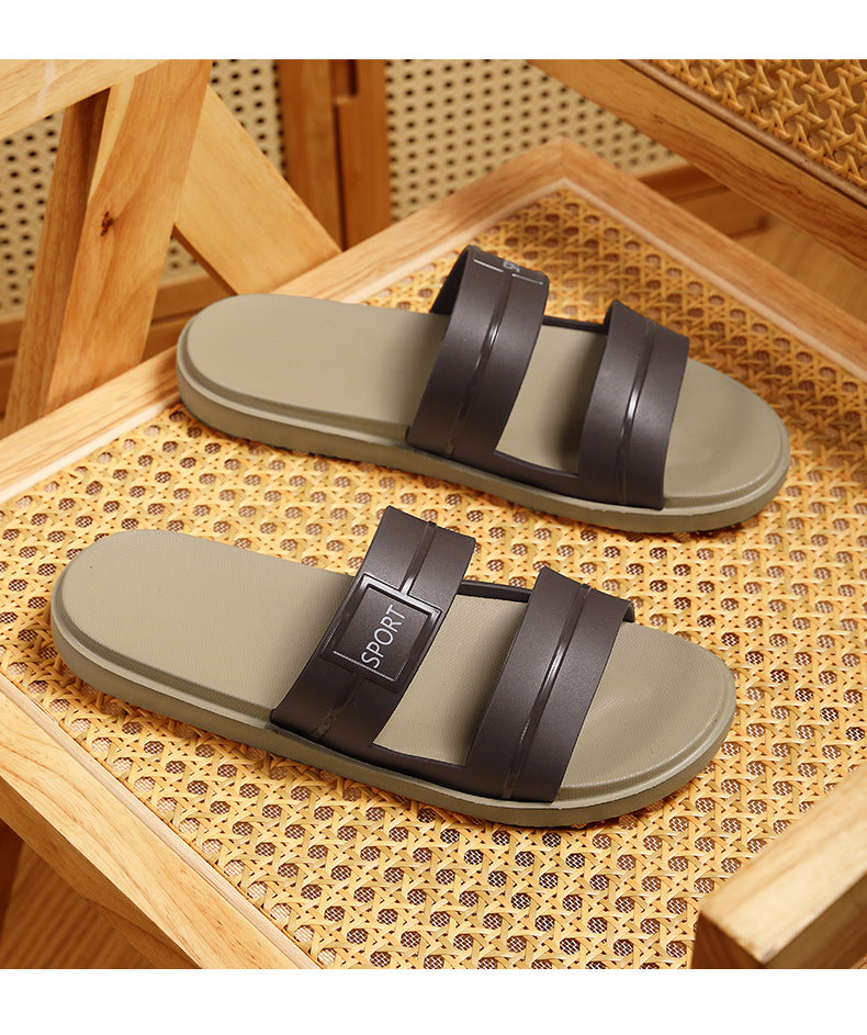 Summer New Style One-Word Slippers Bathroom Non-Slip High-End Indoor Home Outdoor Fashion Casual Swimming Beach Men