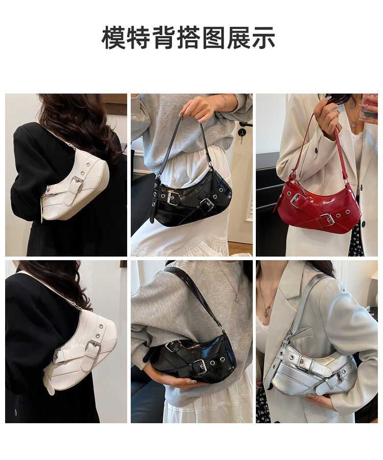 Women's Bag2025New Bag Niche Texture Baguette Bag Retro Underarm Bag Versatile ins Trendy Single Shoulder Crossbody Bag