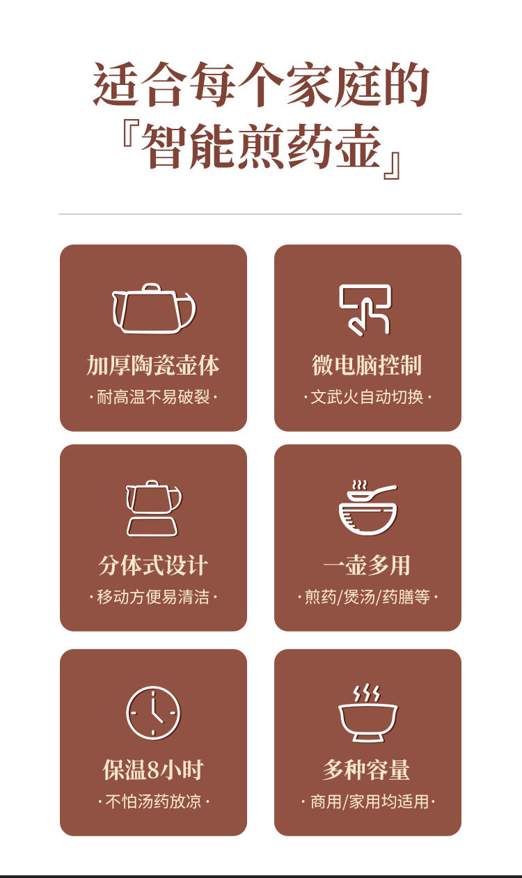110V Large Capacity Decoction Pot Automatic Health Pot Ceramic Electric Clay Pot for Traditional Chinese Medicine Home Use