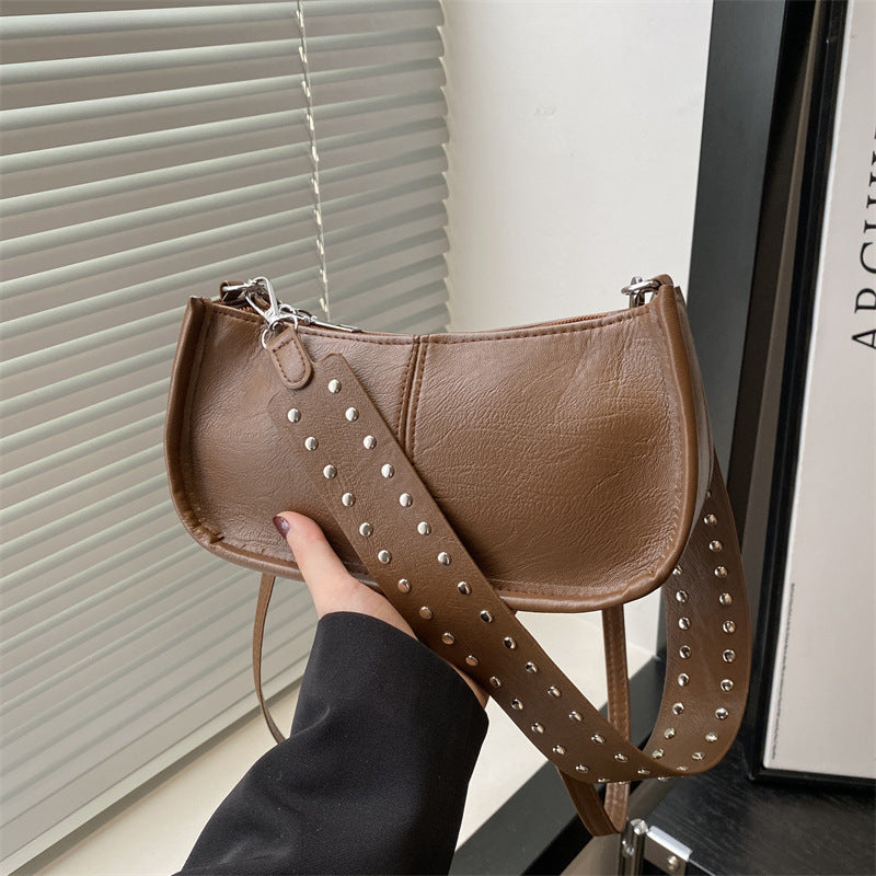 Crossbody Pouch2025Spring New Underarm Bag Niche Handbag Versatile Commuter Single Shoulder Underarm Rivet Women's Bag