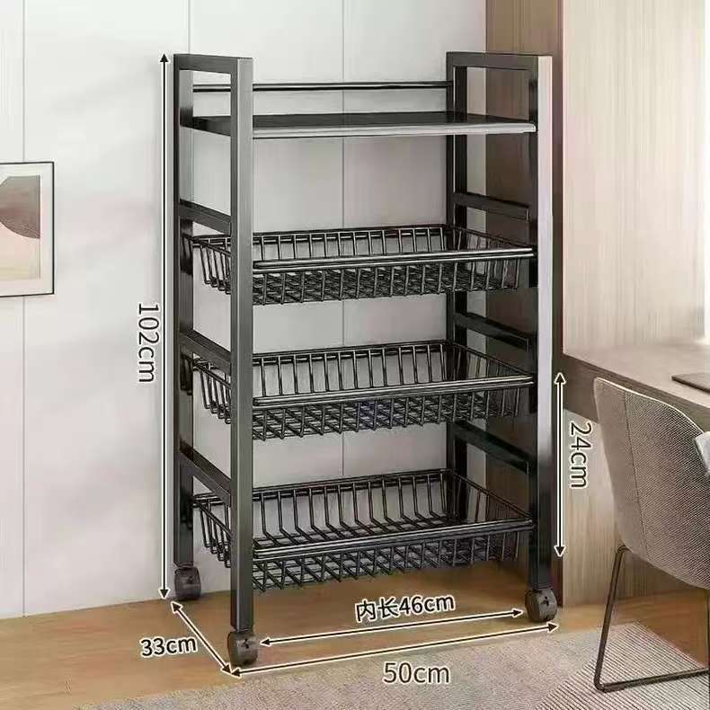 Kitchen Vegetable Basket Floor-standing Storage Rack Multi-layer Storage Vegetable and Fruit Rack Multi-functional Household Storage Basket