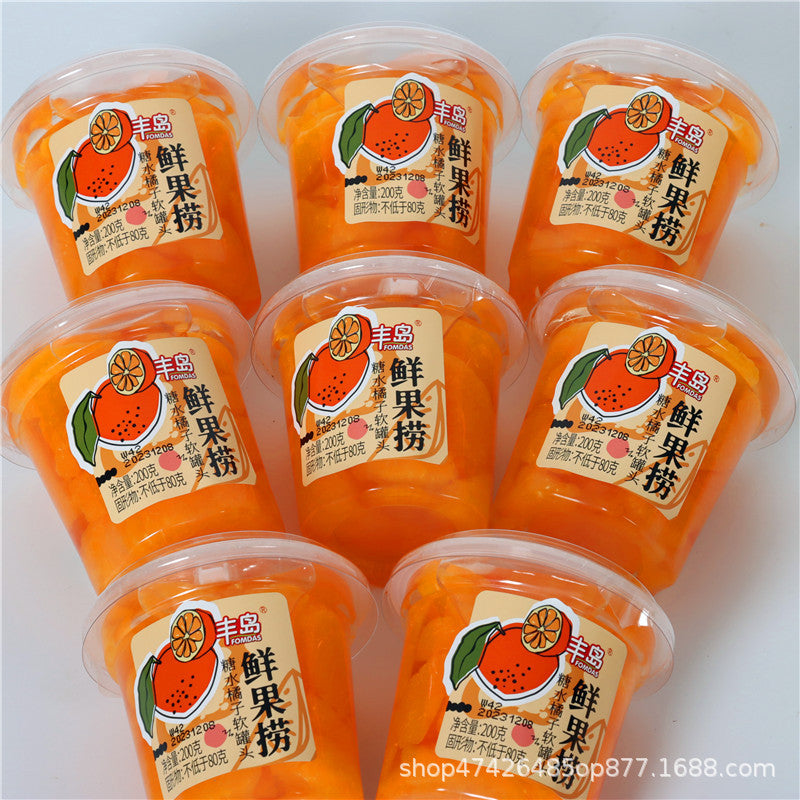 Fengdao Fresh Fruit Mix Orange Yellow Peach Assorted Coconut Jelly Canned Internet Celebrity Fruit Cup Binge-Watching Snack Wholesale