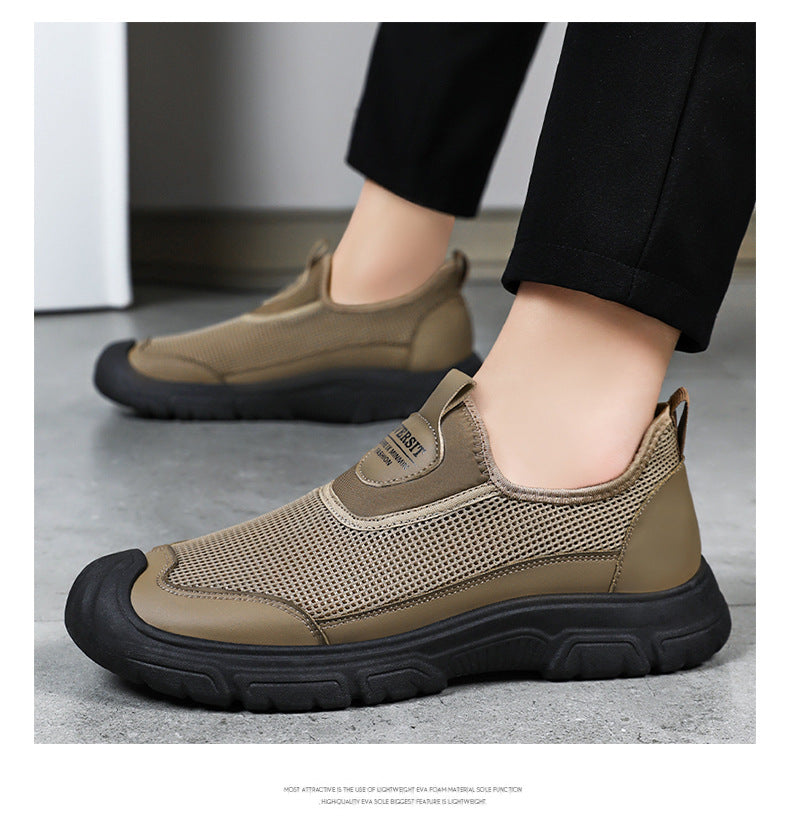 Men's Breathable Casual Shoes Summer New Fashion Sports Shoes Dropshipping Versatile Single Shoes Soft Sole Comfortable Dad Shoes