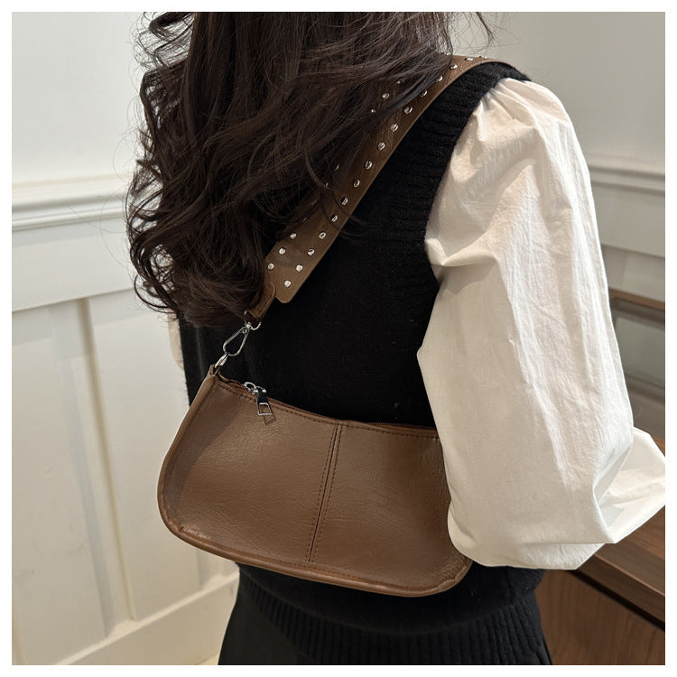 Crossbody Pouch2025Spring New Underarm Bag Niche Handbag Versatile Commuter Single Shoulder Underarm Rivet Women's Bag