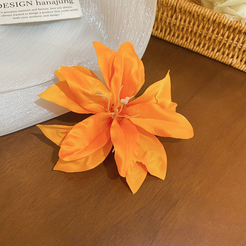 Super Fairy Vacation Style Fabric Flower Hair Clip Side Bangs Broken Hair Duckbill Clip Gentle Atmosphere Versatile Hair Accessory for Women
