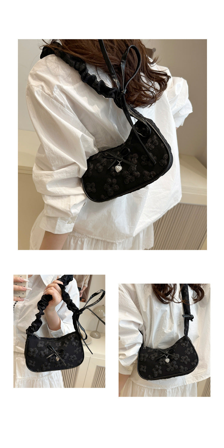 French Niche Bag for Women2025Summer New Fashion ins Sweet Cool Girl Versatile Fashion Single Shoulder Bag Underarm Bag