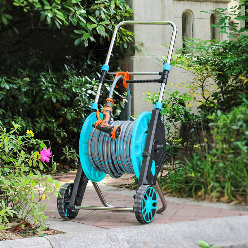 Extra Large Mobile Wheeled Rack Water Pipe Storage Rack Garden Watering Hose Reel Car Wash Water Gun Hose Manufacturer Direct