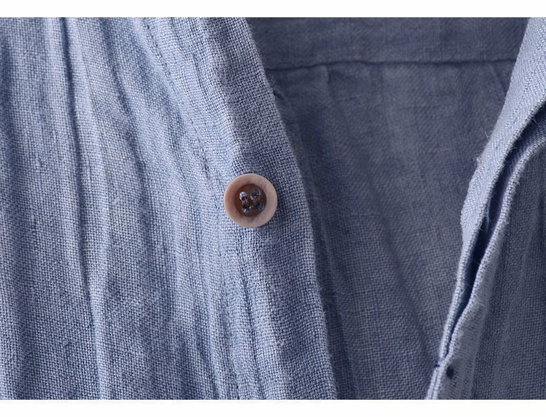 Japanese Retro Linen Short Sleeve Shirt Men's Summer Casual Thin Breathable Loose Half Sleeve Cotton Linen Shirt
