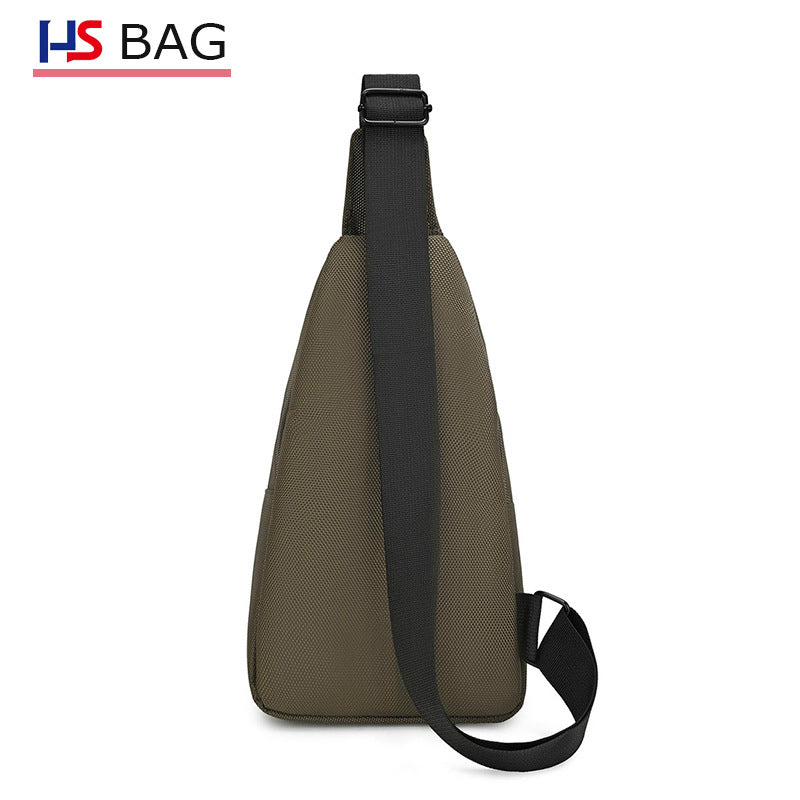 Silk Chest Bag Autumn New Large Capacity Casual Men's Bag Lightweight Simple Water-Resistant Oxford Cloth Crossbody Backpack