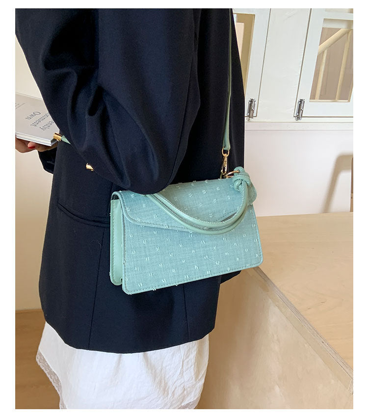 Simple Solid Color Trendy Fashionable Handbag2025Summer New Casual Elegant Single Shoulder Crossbody Small Square Bag for Women