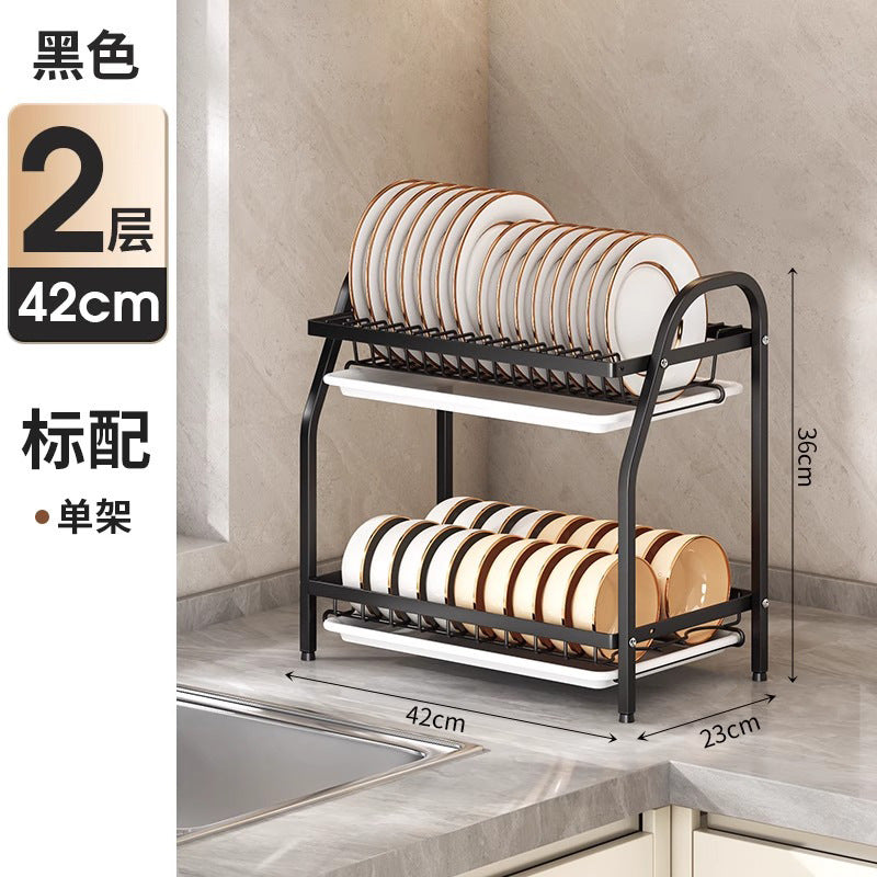 Cross-Border Kitchen Storage Rack Multi-Functional Bowl Dish Plate Knife Rack Chopstick Organizer Household Countertop Multi-Layer Draining Rack