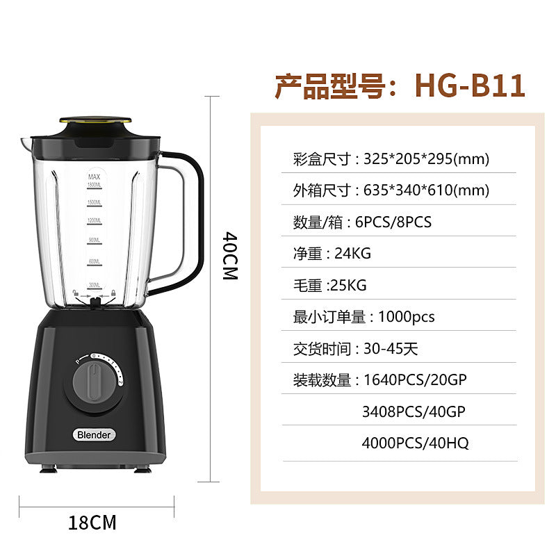 Cross-border Electric Blender Wholesale Small Multi-functional Bean Grinder Household Meat Grinder Large Capacity Food Processor