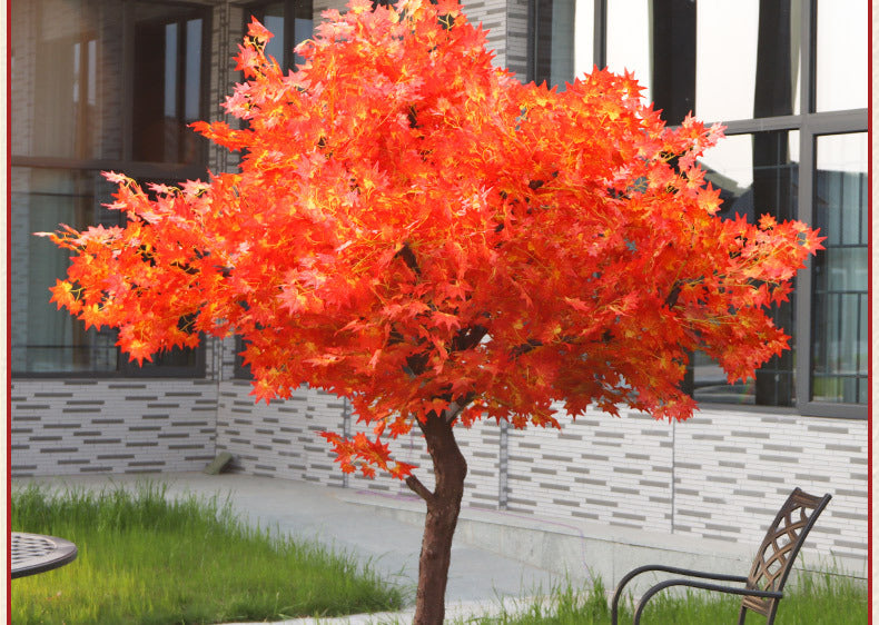 Artificial Red Maple Tree Maple Leaf Tree Indoor and Outdoor Decoration Maple Leaf Fake Tree Square Exhibition Hall Park Hotel Scene Layout Tree