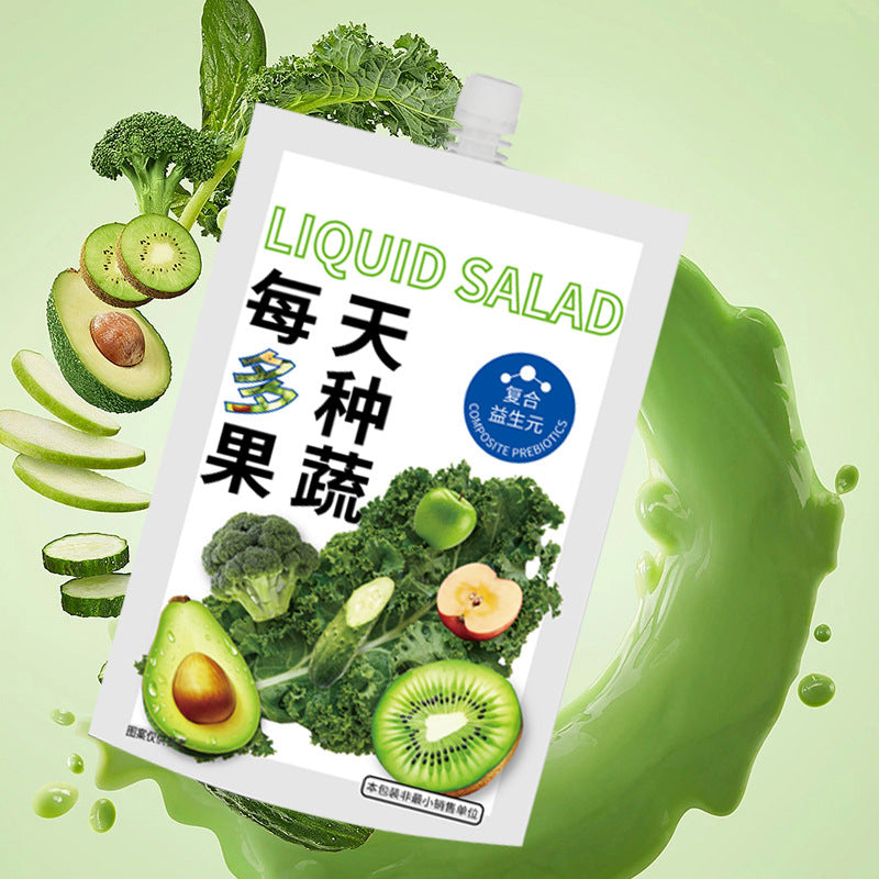 Liquid Salad100ml/Bag Dietary Fiber Meal Replacement Plant-Based Drink Source Fruit and Vegetable Drink Kale Green Juice Beverage
