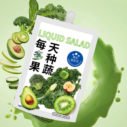 Liquid Salad100ml/Bag Dietary Fiber Meal Replacement Plant-Based Drink Source Fruit and Vegetable Drink Kale Green Juice Beverage